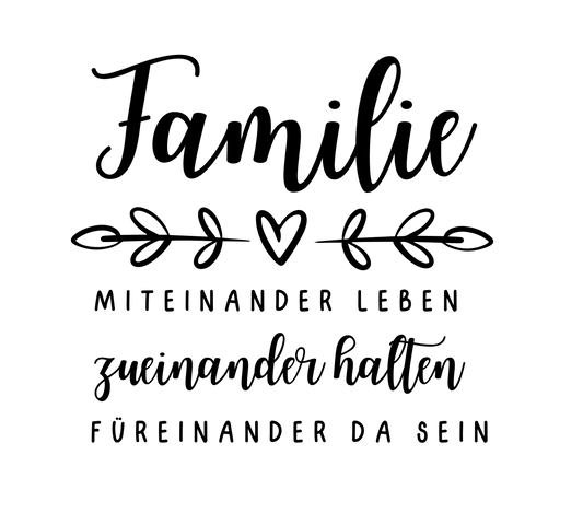 Plotterdatei " Familie Miteinander " in Deutsch, digitale Datei