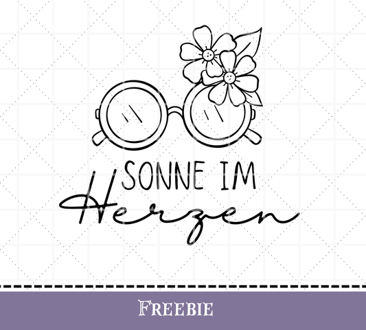 - FREEBIE - Plotterdatei " Sonne im Herzen" in Deutsch, digitale Datei